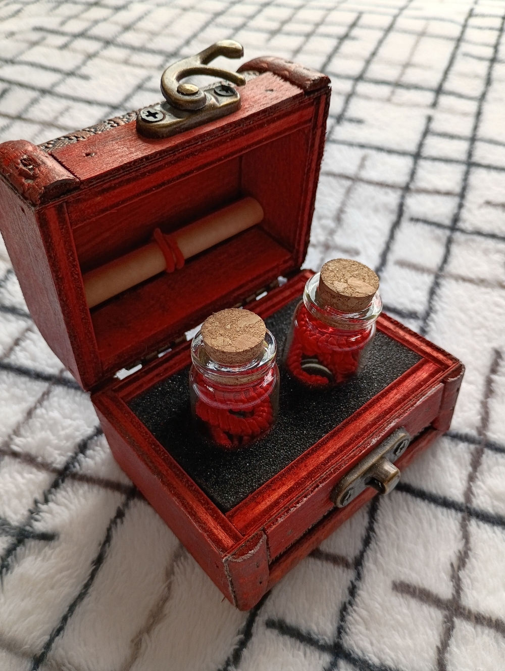 Red Mini Treasure Chest Red Thread Bracelets Red Thread of Destiny